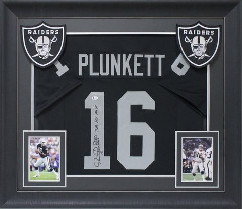 Jim Plunkett "SB XV MVP" Signed Black Pro Style Framed Jersey BAS Witnessed