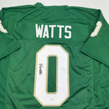 Autographed/Signed Xavier Watts Notre Dame Green College Football Jersey JSA COA