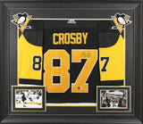 Penguins Sidney Crosby Authentic Signed Black Framed Jersey BAS #AD64239