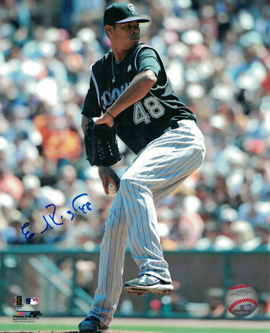 Esmil Rogers Autographed/Signed Colorado Rockies 8x10 Photo 12973