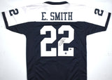 Emmitt Smith Autographed Blue White Pro Style Jersey - Beckett W Hologram *Black