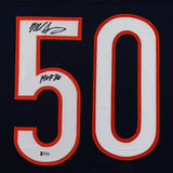 Mike Singletary Signed Chicago Bears 35x43 Framed Jersey Inscbd "HOF 98" Beckett