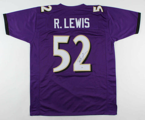 Ray Lewis Signed Baltimore Ravens Jersey (Beckett COA) 13xPro Bowl Linebacker