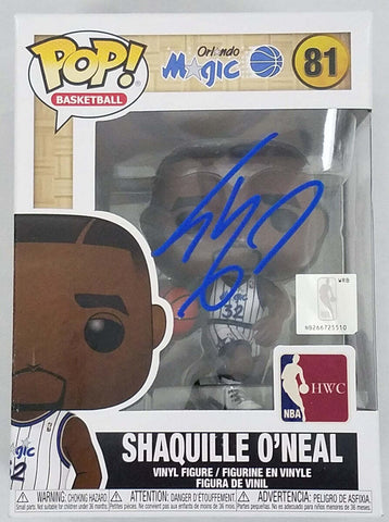 Shaquille O'Neal Autographed Orlando Magic Funko Pop Beckett Witnessed