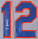 Juan Lagares Signed New York Mets Gray Road Jersey (Leaf COA) Starting C.F.