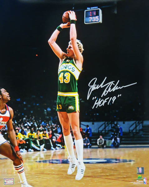 Jack Sikma Signed Seattle Supersonics Action 16x20 Photo w/HOF'19 - SCHWARTZ COA