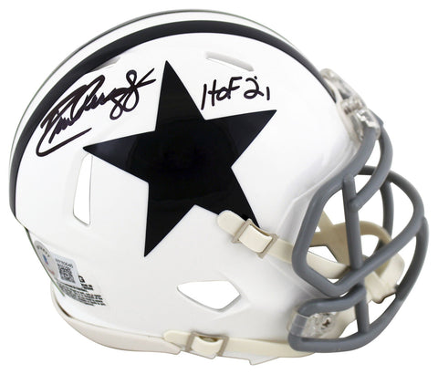 Cowboys Drew Pearson "HOF 21" Signed 1960-63 TB Speed Mini Helmet BAS Witnessed