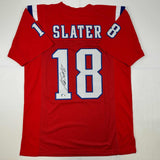 Autographed/Signed Matthew Slater New England Red Jersey Beckett BAS COA