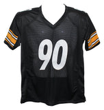 TJ Watt Autographed/Signed Pro Style XL Black Jersey Beckett 29589