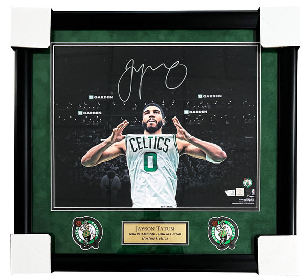 Jayson Tatum Celtics Signed Celebration 16x20 Matted & Framed Photo Fanatics