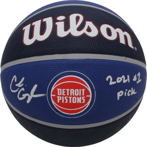 Cade Cunningham Autographed Detroit Pistons Basketball #1 Pick FAN 46697