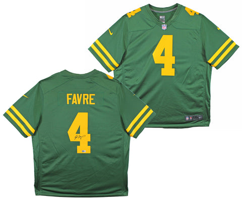 Packers Brett Favre Signed Green Color Rush Nike Limited Jersey BAS Witnessed