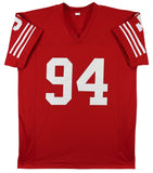 Charles Haley Authentic Signed Red Pro Style Jersey Autographed BAS Witnessed