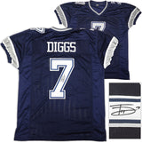 DALLAS COWBOYS TREVON DIGGS AUTOGRAPHED SIGNED BLUE JERSEY TRISTAR STOCK #233664