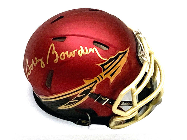 Bobby Bowden Signed Florida State Seminoles Garnet Mini Helmet Beckett Witnessed