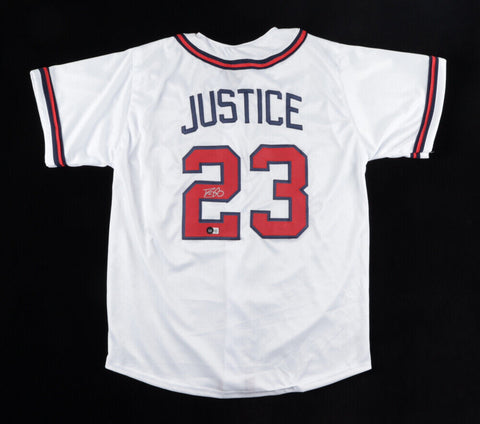 Dave Justice Signed Atlanta Braves Jersey (Beckett COA) 2xWorld Series Champion