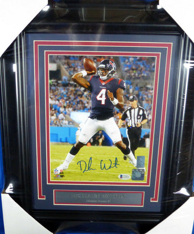 DESHAUN WATSON AUTOGRAPHED FRAMED 8X10 PHOTO HOUSTON TEXANS BECKETT BAS 130231