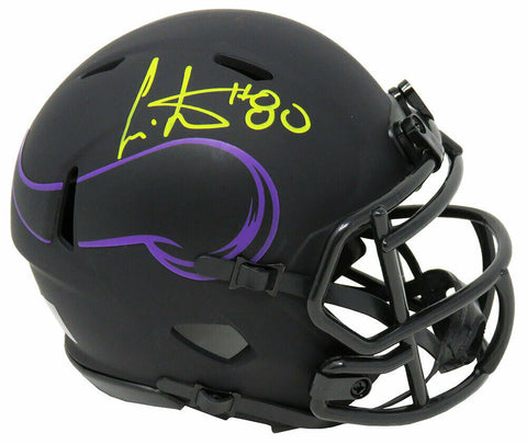 Cris Carter Signed Minnesota Vikings Eclipse Matte Riddell Speed Mini Helmet- SS