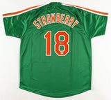 Darryl Strawberry Signed New York Mets St. Patrick's Day Green Jersey (JSA COA)