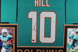 TYREEK HILL (Dolphins teal SKYLINE) Signed Autographed Framed Jersey Beckett