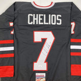 Autographed/Signed Chris Chelios Chicago Black Hockey Jersey JSA COA