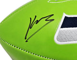 KENNETH WALKER III AUTOGRAPHED SEAHAWKS GREEN LOGO FOOTBALL BECKETT WITNESS