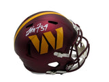 London Fletcher Signed/Auto Speed Full Size Replica Helmet Commanders JSA 194013