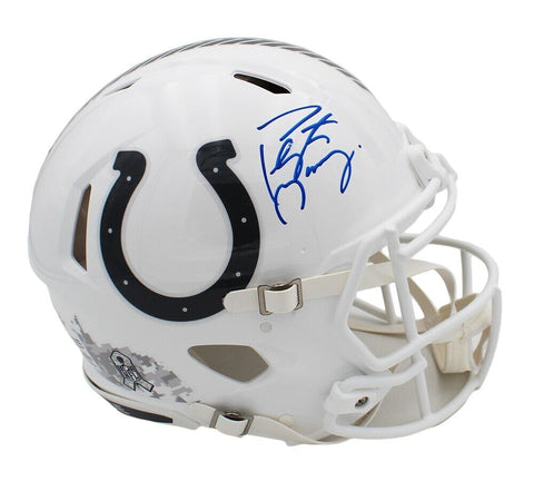 Peyton Manning Signed Indianapolis Colts Speed Auth Salute to Service 3 Helmet