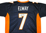 John Elway Denver Signed Navy Blue Football Jersey BAS ITP