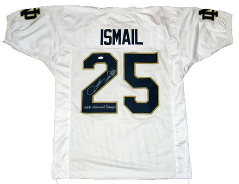 RAGHIB ROCKET ISMAIL AUTOGRAPHED SIGNED NOTRE DAME IRISH #25 WHITE JERSEY JSA