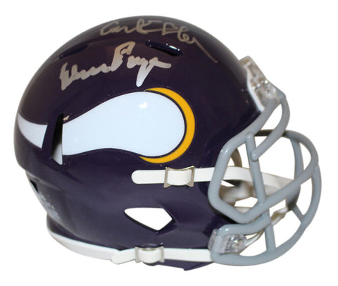 Purple People Eaters Signed Vikings 60-79 Speed Mini Helmet 4 Sigs BAS 37289