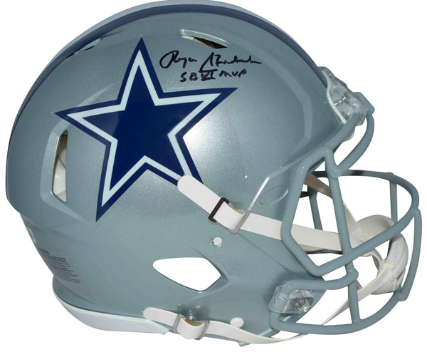 ROGER STAUBACH SIGNED DALLAS COWBOYS AUTHENTIC SPEED HELMET W/ SB VI MVP