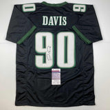 Autographed/Signed Jordan Davis Philadelphia Black Football Jersey JSA COA