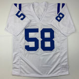 Autographed/Signed Gary Brackett Indianapolis White Football Jersey JSA COA