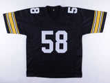 Jack Lambert Signed Pittsburgh Steelers Jersey Inscr. HOF 90 (JSA) Steel Curtain