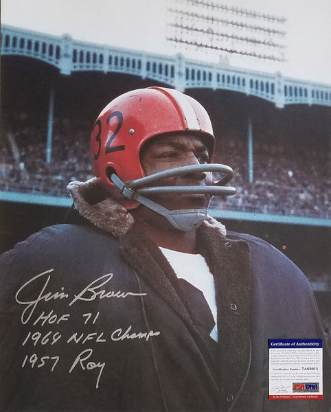 Jim Brown Signed Cleveland Browns 16x20 Photo Beckett Authenticated PSA 7A62015