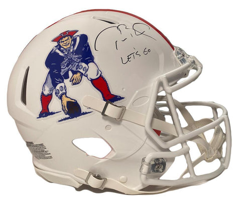 TOM BRADY Autographed "Let's Go" Authentic Patriots TB Helmet FANATICS LE 12/12