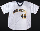 Mike Caldwell Signed Milwaukee Brewers Jersey with two Inscriptions (JSA COA)