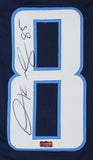 Derrick Mason Signed Tennessee Custom Navy Blue Jersey