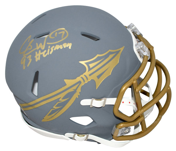 CHARLIE WARD SIGNED FLORIDA STATE SEMINOLES SLATE SPEED MINI HELMET BECKETT