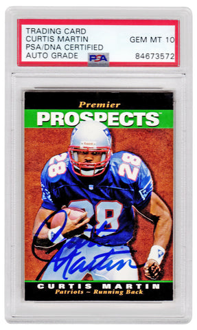 Curtis Martin autographed Patriots 1995 SP Foil RC Card #18 (PSA/ Auto Grade 10)