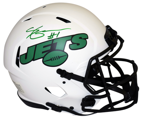 AHMAD SAUCE GARDNER SIGNED NEW YORK JETS LUNAR AUTHENTIC SPEED HELMET BECKETT