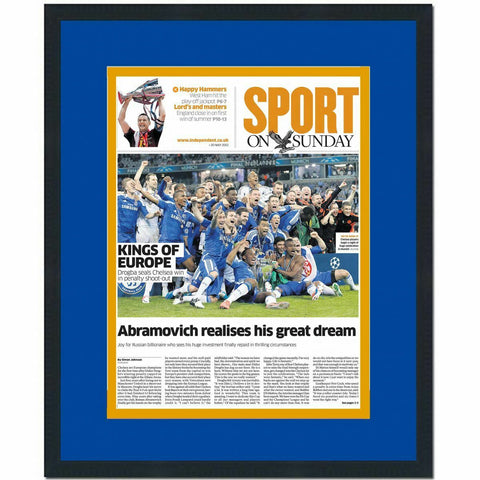 Framed The Independent Chelsea 2011-2012 Champions League Newspaper 17x20 Photo