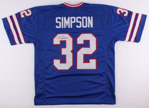 O.J. Simpson Signed Buffalo Bills Blue Jersey (PSA COA) 5xPro Bowl Running Back