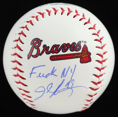 John Rocker Signed OML Atlanta Braves Logo Baseball Inscribed "F*** NY" (PI)
