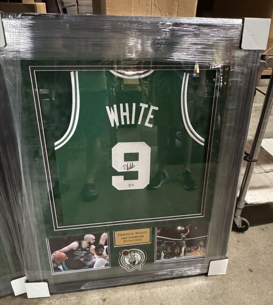 Derrick White Signed Autographed Jersey NBA Champion Framed to 32x40 Beckett