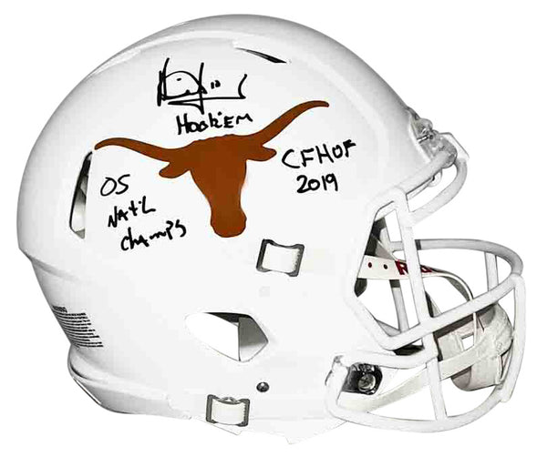 VINCE YOUNG SIGNED TEXAS LONGHORNS AUTHENTIC SPEED HELMET W/ 3 INSCRIPTIONS