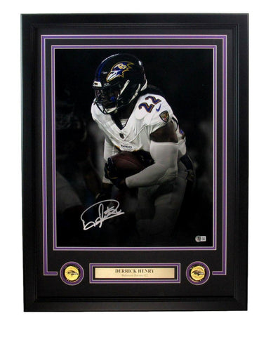 Derrick Henry Signed/Auto 16x20 Photo Baltimore Ravens Framed Beckett 191936