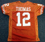 TEXAS LONGHORNS EARL THOMAS AUTOGRAPHED SIGNED ORANGE JERSEY MCS HOLO 28213