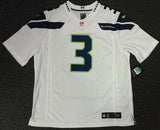 SEAHAWKS RUSSELL WILSON AUTOGRAPHED WHITE NIKE TWILL JERSEY SIZE XL RW 90928